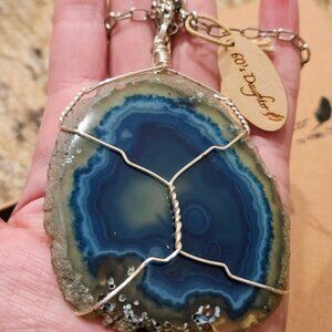 Natural Agate Crystal Necklace